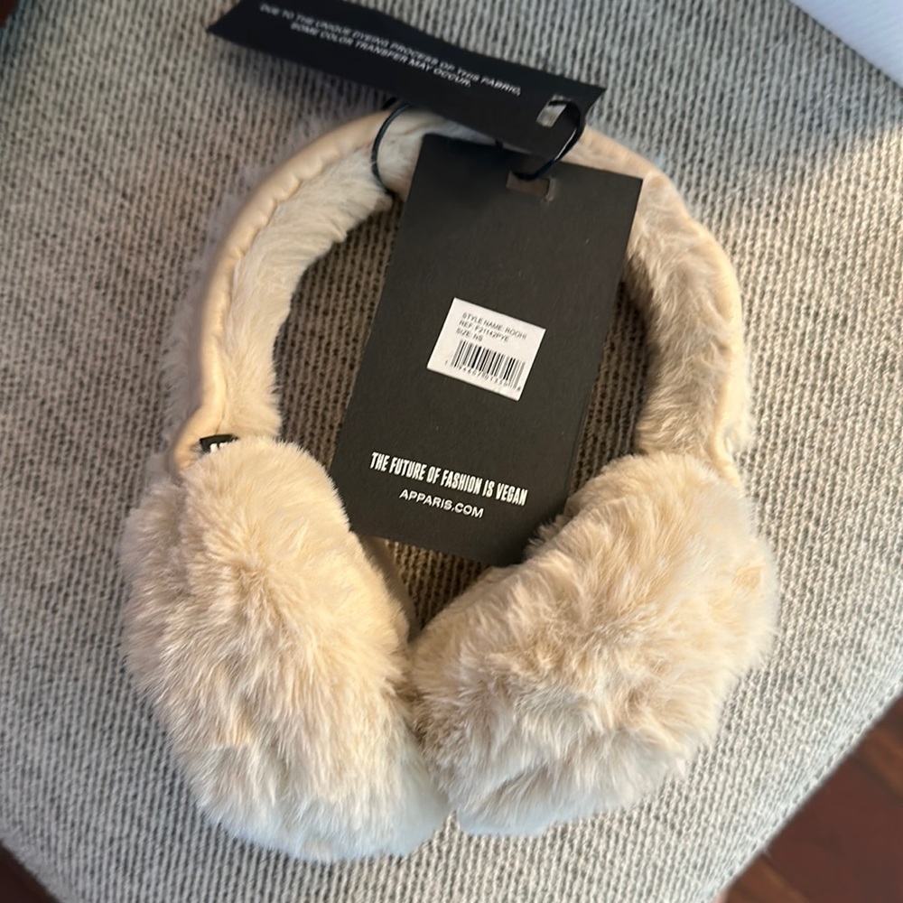 APPARIS Roohi Faux Fur & Vegan Leather Earmuffs, PEYOTE